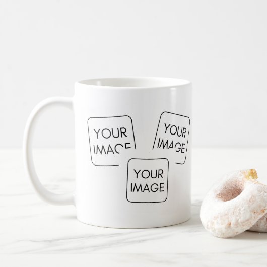 Personalisiert 3 Bilder Geschenke für Unternehmen Kaffeetasse (Mit Donut)