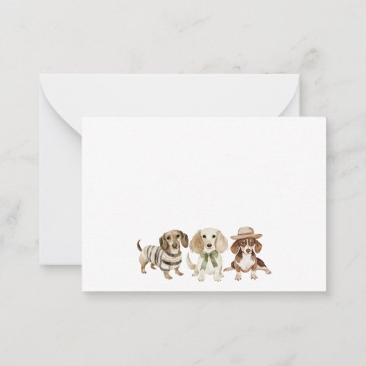 Personalisiert 3 Dog Wasserfarbe Mitteilungskarte (Rückseite)