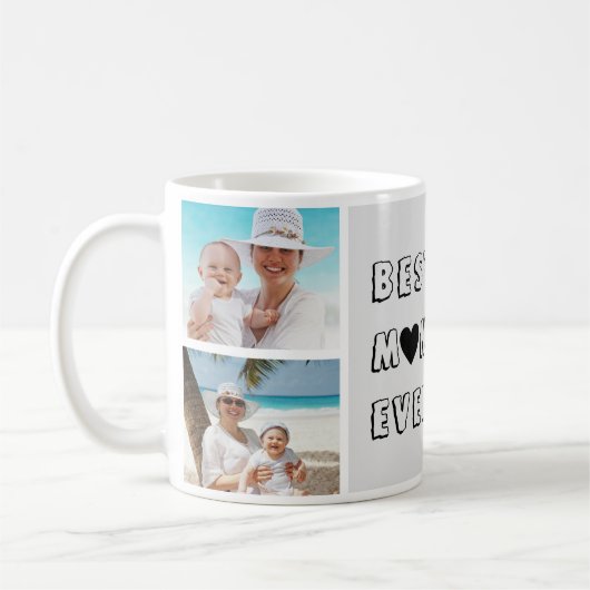 Personalisiert 3 Foto Beste Mama je Kaffeetasse (Links)