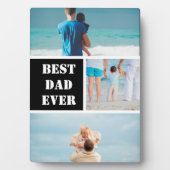 Personalisiert 3 Foto Collage Bester Vater je Gesc Fotoplatte (Vorderseite)