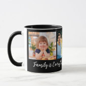Personalisiert 3 Foto Collage Family Quote Black Tasse (Links)