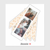 Personalisiert 3 Foto Collage Rose Gold Marmorgesc Aufkleber (Blatt)