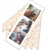 Personalisiert 3 Foto Collage Rose Gold Marmorgesc Aufkleber (Vorderseite)