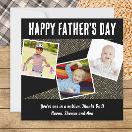 Personalisiert 3 Foto Collage Stilvoller Vater-Tag Feiertagskarte