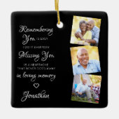Personalisiert 3-Foto-Erinnerung Keramikornament (Vorderseite)