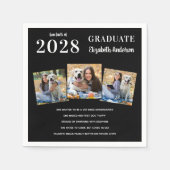 Personalisiert 3 Foto Graduate Fun Fakten Abschlus Serviette (Vorderseite)