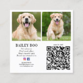 Personalisiert 3 Foto - QR-Code für moderne Social Quadratische Visitenkarte (Rückseite)