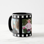 Personalisiert 3 Foto Schwarzer Film Rolle Tasse (Vorderseite Links)
