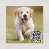 Personalisiert 3 Foto Social Media QR-Code Quadratische Visitenkarte (Rückseite)