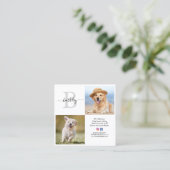 Personalisiert 3 Foto Social Media QR-Code Quadratische Visitenkarte (Stehend Vorderseite)