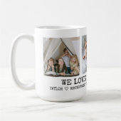 Personalisiert 3 Foto und Liebe - Herzdetails Kaffeetasse (Links)