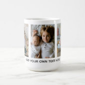Personalisiert 3 Foto und Text Kaffeetasse (Mittel)
