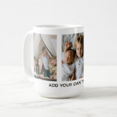 Personalisiert 3 Foto und Text Kaffeetasse (Vorderseite Links)