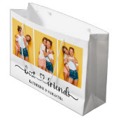 Personalisiert 3 FotoCollage Beste Freunde für imm Große Geschenktüte (Vorderseite Schrägansicht)