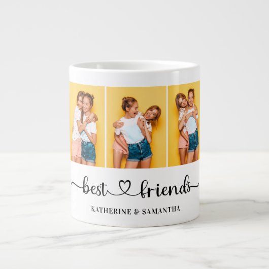 Personalisiert 3 FotoCollage Beste Freunde für imm Jumbo-Tasse (Vorderseite)
