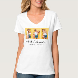 Personalisiert 3 FotoCollage Beste Freundinnen T-Shirt