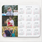 Personalisiert 3 Fotocollage Family 2025 Kalender Mousepad (Vorne)