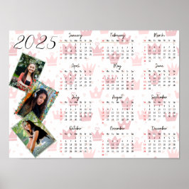Personalisiert 3 Fotocollage Family 2025 Kalender Poster