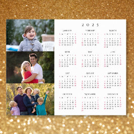 Personalisiert 3 Fotocollage Family 2025 Kalender Poster