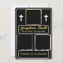 Personalisiert 3 Fotos Beerdigung Einladung