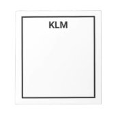 Personalisiert 3-Letter-Monogramm-Editor Notizblock (Vorderseite)