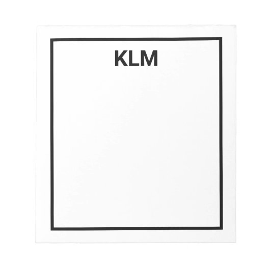 Personalisiert 3-Letter-Monogramm-Editor Notizblock (Vorderseite)