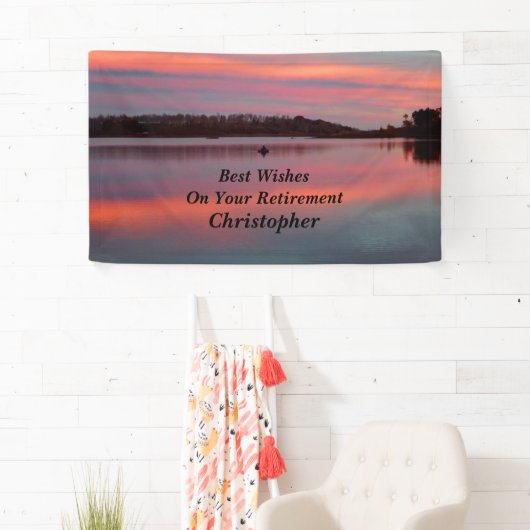 Personalisiert 3 Zeilen Text Fisherman Retirement Banner (Insitu)
