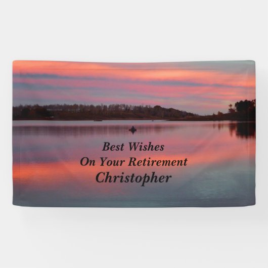 Personalisiert 3 Zeilen Text Fisherman Retirement Banner (Horizontal)
