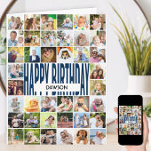 Personalisiert 40 Fotocollage Happy Birthday Karte