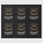 Personalisiert 40. Geburtstag 1983 Name Legendär h Geschenkpapier (Flach)