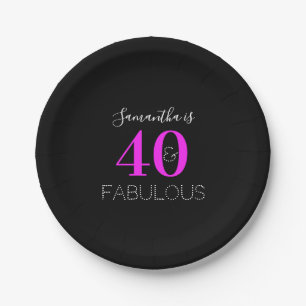 Personalisiert 40. Geburtstag 40 Fantastischer Neo Pappteller
