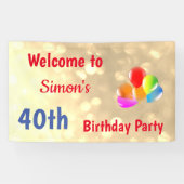Personalisiert 40. Geburtstag Banner (Horizontal)
