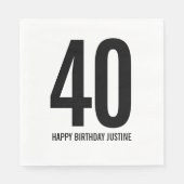 Personalisiert 40. Geburtstag Napkins Serviette (Vorderseite)