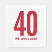 Personalisiert 40. Geburtstag Napkins Serviette (Vorderseite)