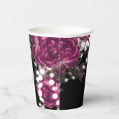 Personalisiert 40. Geburtstag Rose Weinkultur Pappbecher (Rechts)