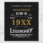 Personalisiert 40. Geburtstag Weinetikett (Einzelnes Label)