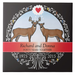 Personalisiert 40. Hochzeitstag, Buck & Doe Fliese