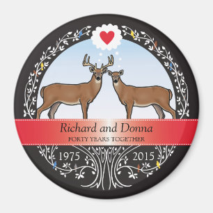 Personalisiert 40. Hochzeitstag, Buck & Doe Magnet