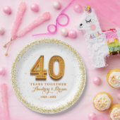 personalisiert 40. Jahrestag Pappteller (Party)