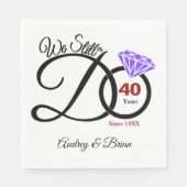 personalisiert 40. Jahrestag Serviette (Vorderseite)