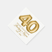 personalisiert 40. Jahrestag Serviette (Ecke)