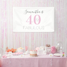 Personalisiert 40 und fabelhaft Modern Pink Birthd
