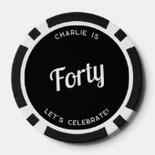 Personalisiert 40 vierzigste Geburtstag Pokerchips (Rückseite)