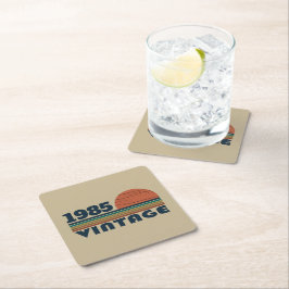 Personalisiert 40 Vintag 40. Geburtstag Party Rechteckiger Pappuntersetzer