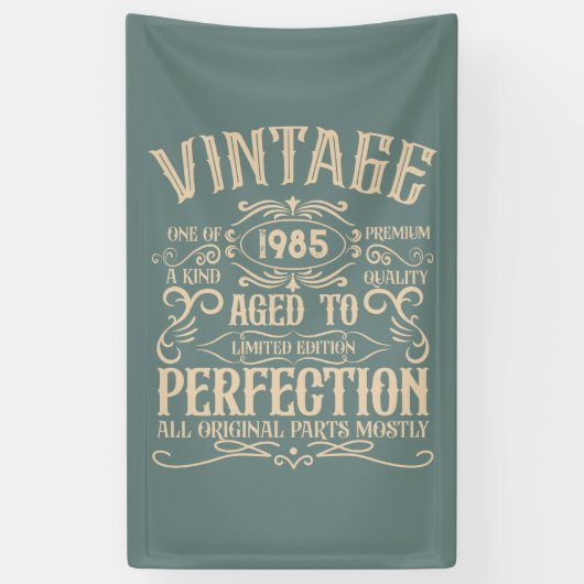 Personalisiert 40 Vintages Party Banner (Vertikal)