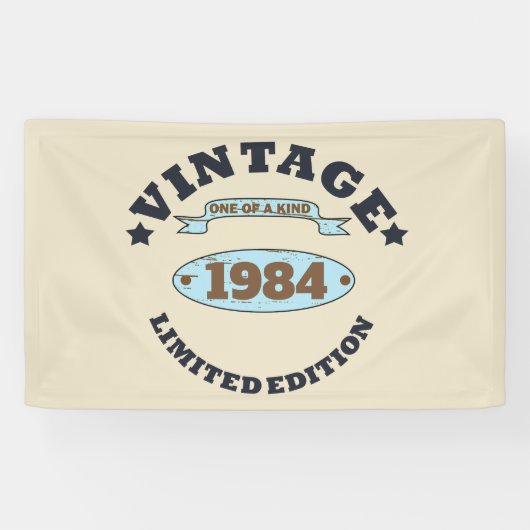 Personalisiert 40 Vintages Party Banner (Horizontal)