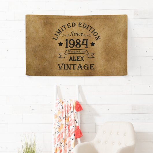 Personalisiert 40 Vintages Party Banner (Insitu)