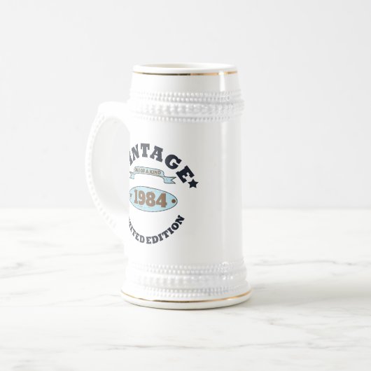 Personalisiert 40 Vintages Party Bierglas (Vorderseite Links)