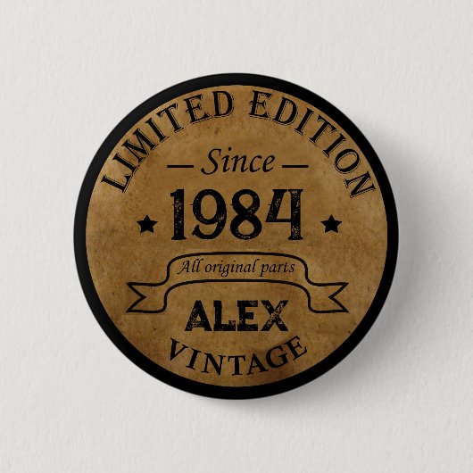 Personalisiert 40 Vintages Party Button (Vorderseite)