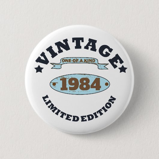 Personalisiert 40 Vintages Party Button (Vorderseite)